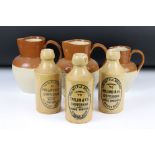 Local Interest - Three Ginger Beer Stoneware Bottles including Priest, Canton, Cardiff ginger beer