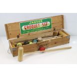 Jaques of London Croquet Set in it's original pine box, stamped to the outside and with paper