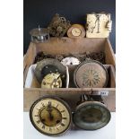 Wooden tray of Clock Parts, Spares and Repairs