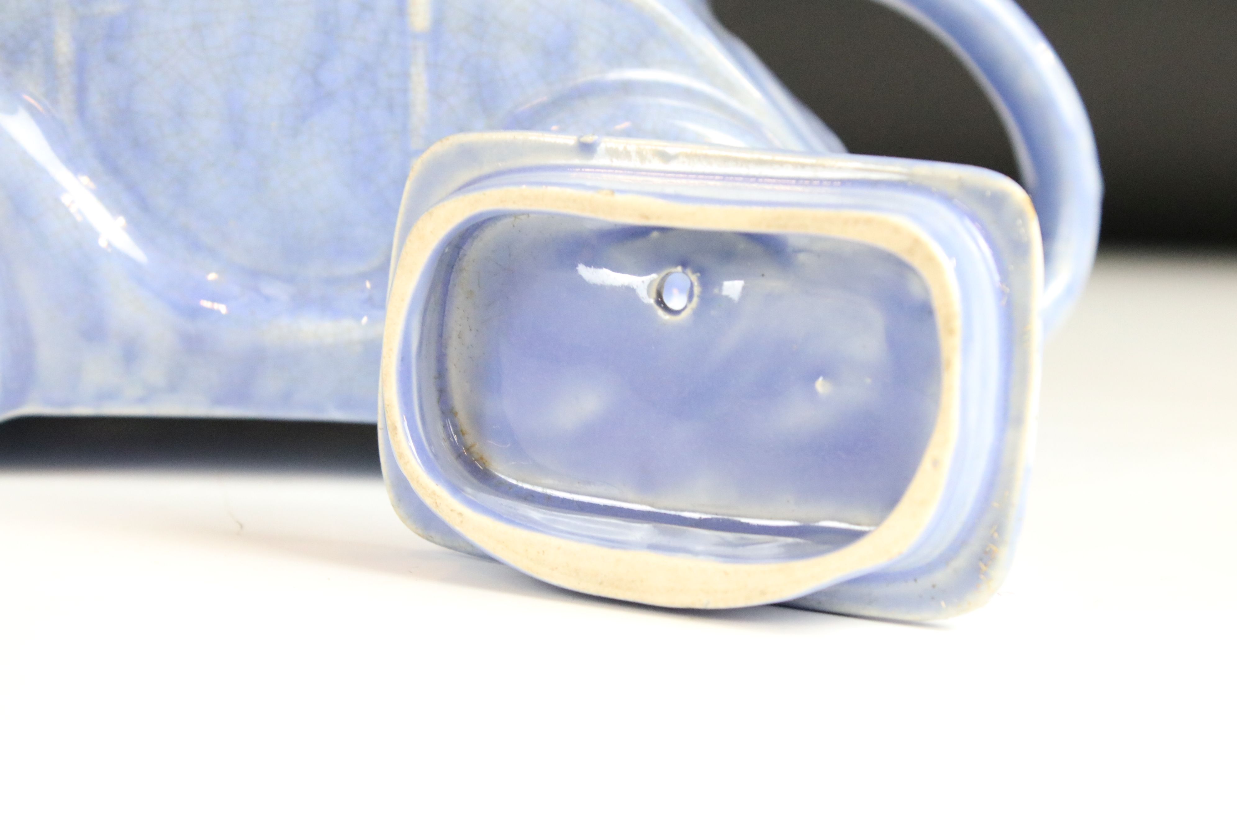 1930's Sadler Ceramic Blue Glazed Teapot in the form of a Racing Car and Driver, 23cm long - Image 7 of 9