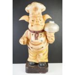 Butcher's Shop Display Composite Model of a Pig in Chef's outfit, 62cm high