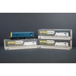 Three boxed Wrenn OO gauge locomotives to include W2205 0-8-0 Tank Black BR, W2230 Bo Bo Diesel