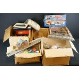 Quantity of OO gauge model railway accessories to include trackside buildings, plastic figures,