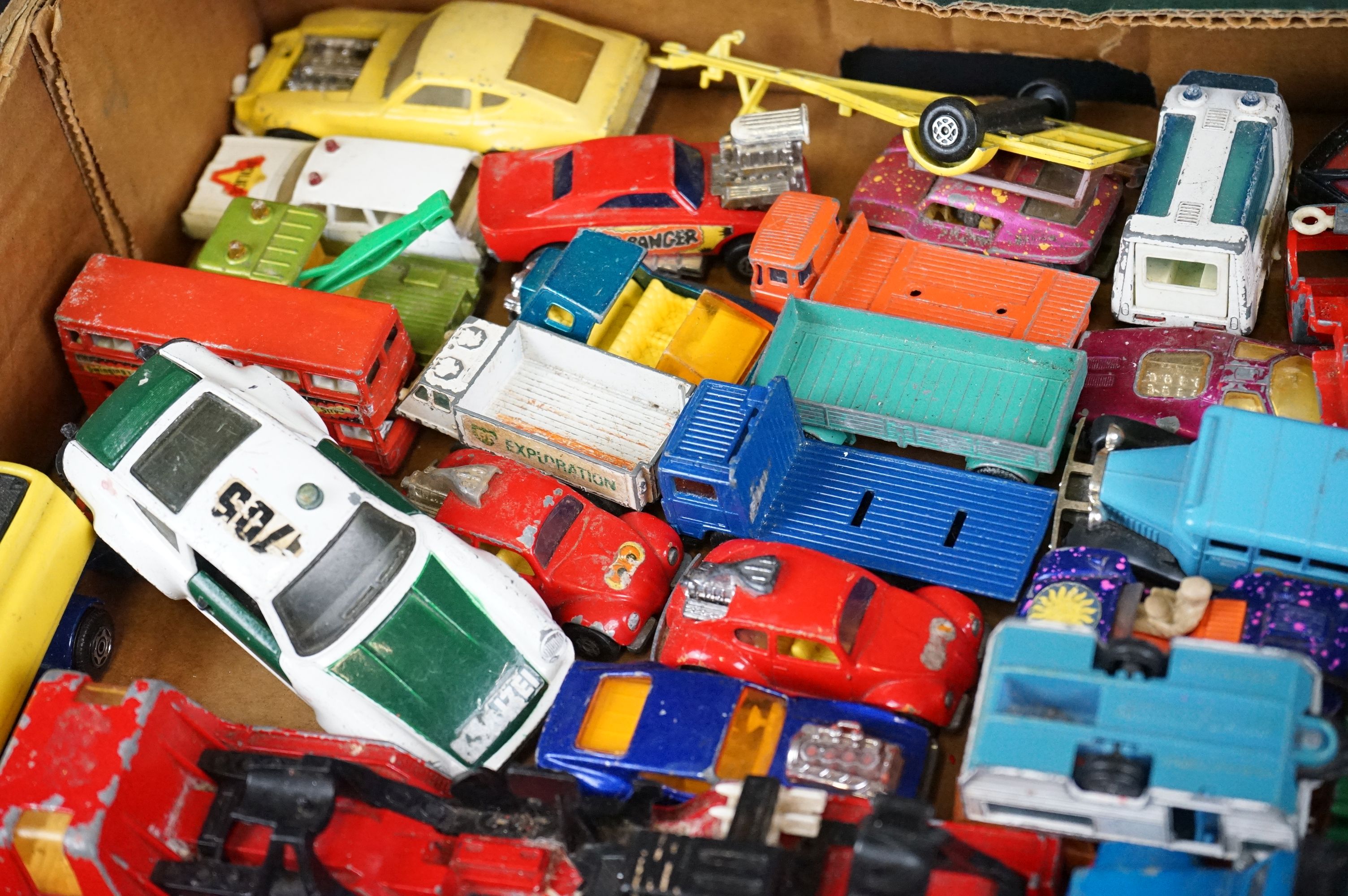 Around 60 play worn diecast models to include Matchbox, Corgi and Zylmex examples, featuring - Image 2 of 12