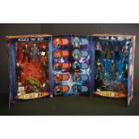 Two boxed Character Doctor Who 10 Figure Gift Sets featuring Series 1 & 2, vg overall with some