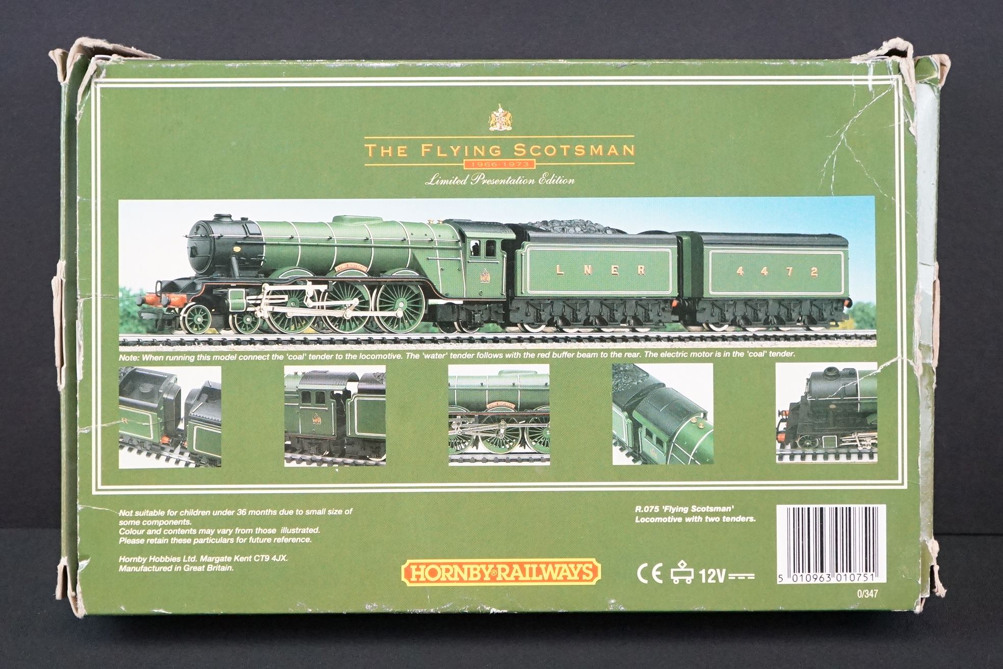 Boxed Hornby OO gauge ltd edn R075 Flying Scotsman locomotive, with certificate, tatty box to one - Image 5 of 5