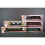 Five boxed Lima OO gauge locomotives to include 205144 MWG Express Parcels, 205120 MWG 2-6-0 loco in