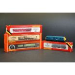 Four boxed Hornby OO gauge locomotives to include R374 SR Battle of Britain Loco Spitfire, R685