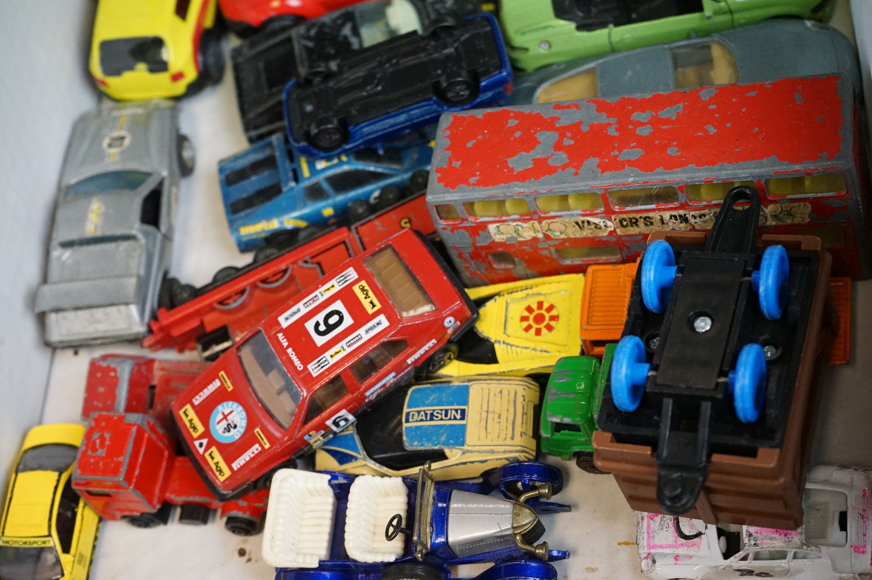 Around 60 play worn diecast models to include Matchbox, Corgi and Zylmex examples, featuring - Image 12 of 12
