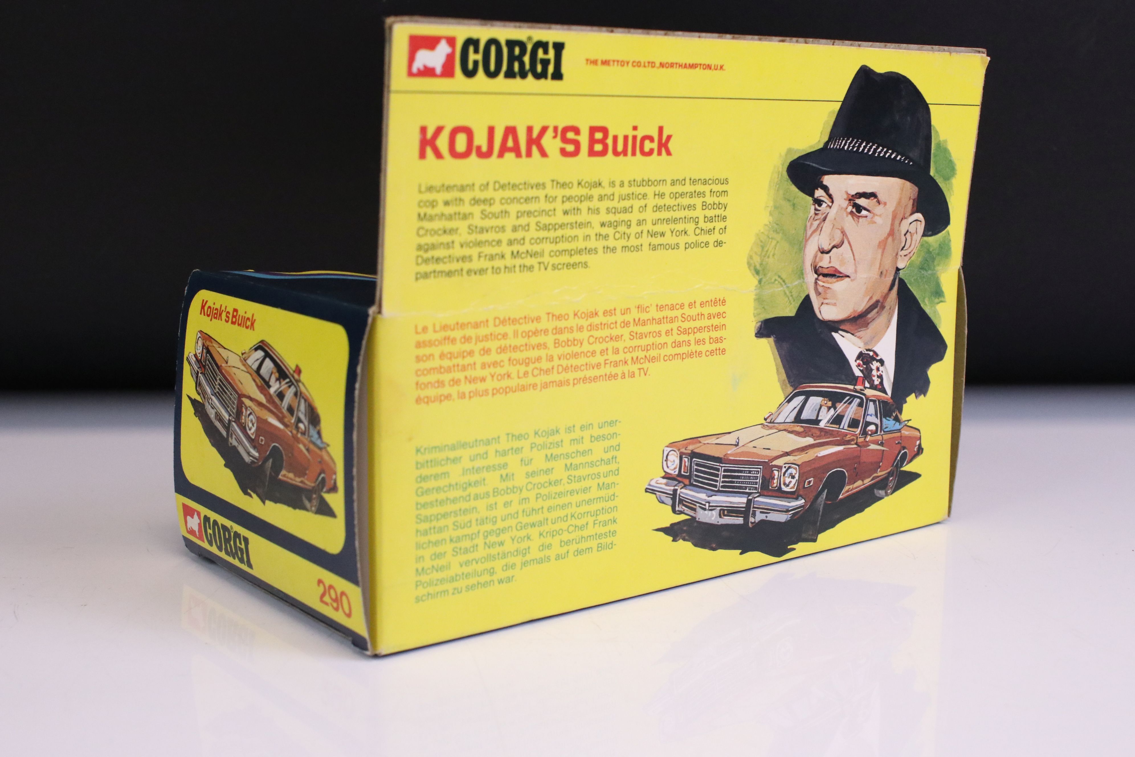 Boxed Corgi 290 Kojak's Buick diecast model complete with figure, diecast ex, box vg with small part - Image 2 of 10