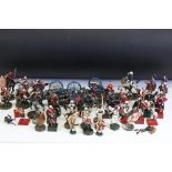 Over 40 painted metal figures to include British soldiers, mounted soldiers, native African warriors