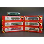 Six boxed Hornby OO gauge locomotives to include R073 BR Class 47 Diesel, R866 LNER B12, R751 BR