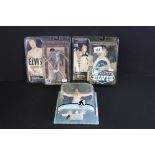 Three boxed McFarlane Elvis Presley figures to include Las Vegas Elvis, Aloha Elvis and 1956 The