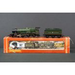 Boxed Hornby OO gauge Hagley Hall GWR locomotive, box missing flaps to one end