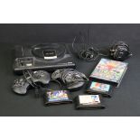 Retro Gaming - Sega Mega Drive console with 2 x controllers, boxed Mega Games I game and 3 x unboxed