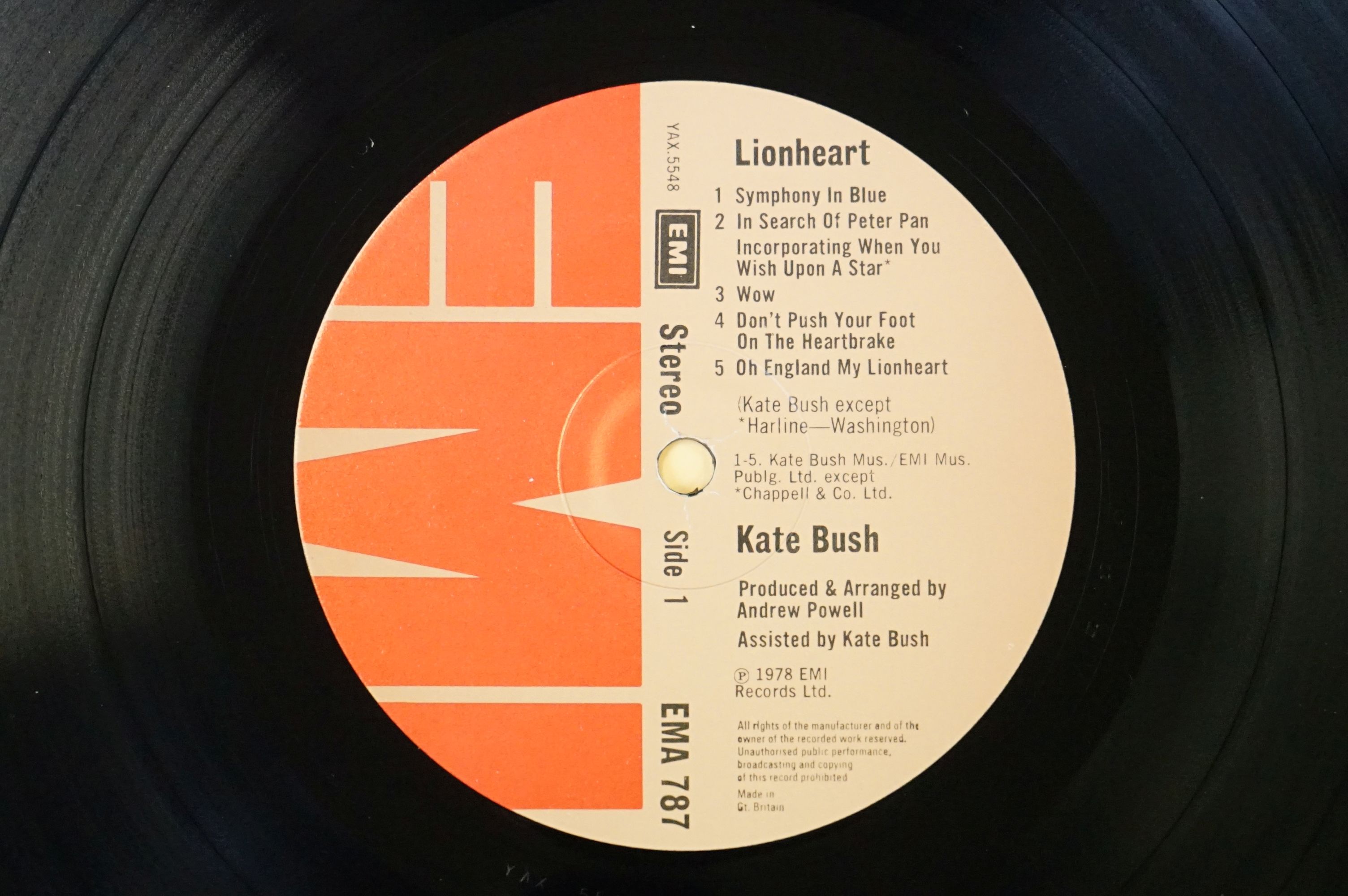 Vinyl & Autograph - Kate Bush Lionheart LP signed to rear 'For Charles lots of love Kate x' - Image 5 of 9