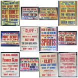 Music Posters - 18 1960s gig listing posters featuring various clubs and artists, UK Quad and 30"