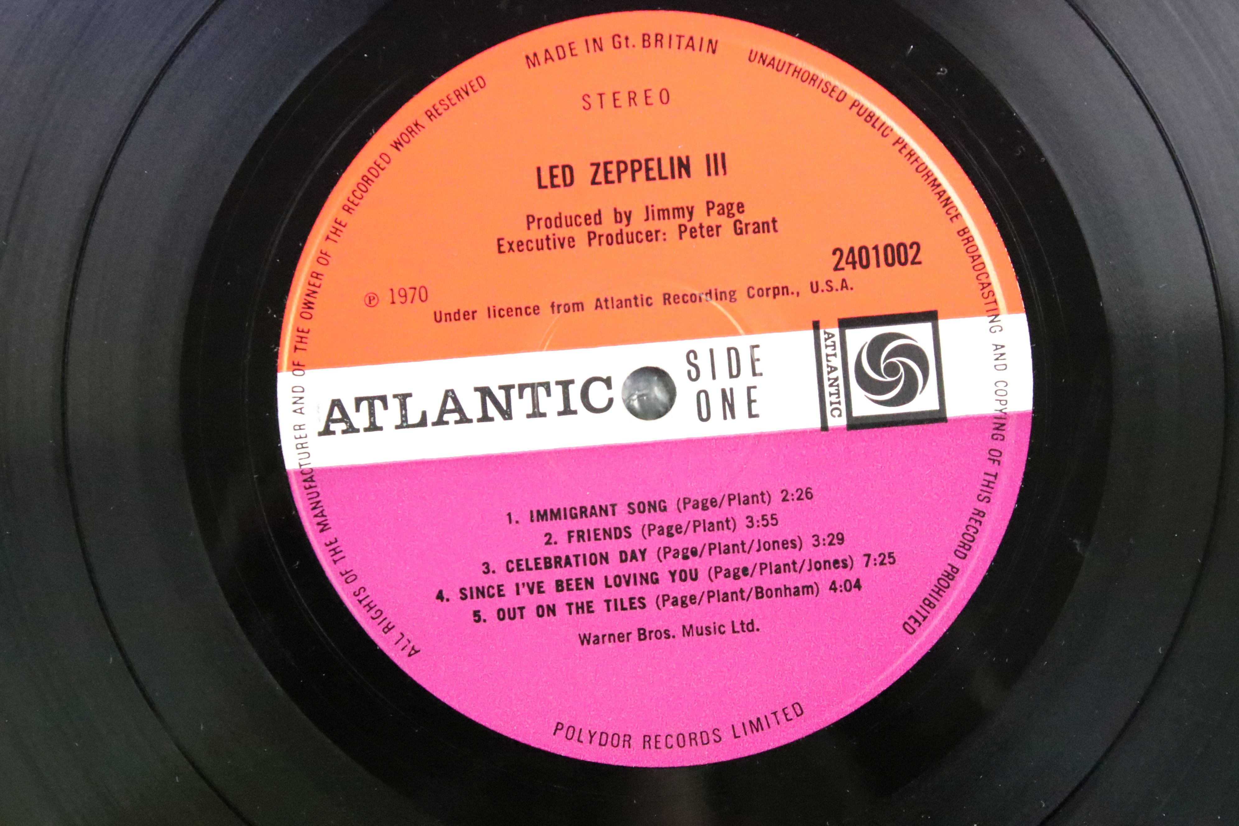 Vinyl - Led Zeppelin III original plum Atlantic labels, A5/B5 matrices, Peter Grant credit, fully - Image 5 of 7