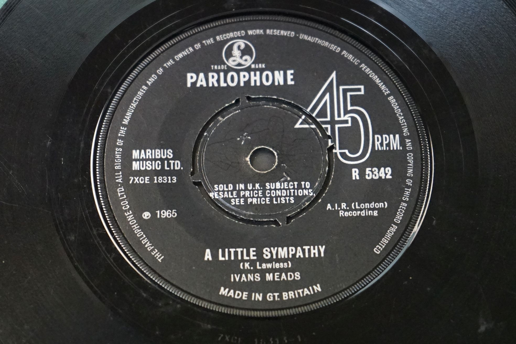 Vinyl - Ivans Meads A Little Sympathy / The Sins Of A Family on Parlophone – R 5342. Vinyl has - Image 4 of 6