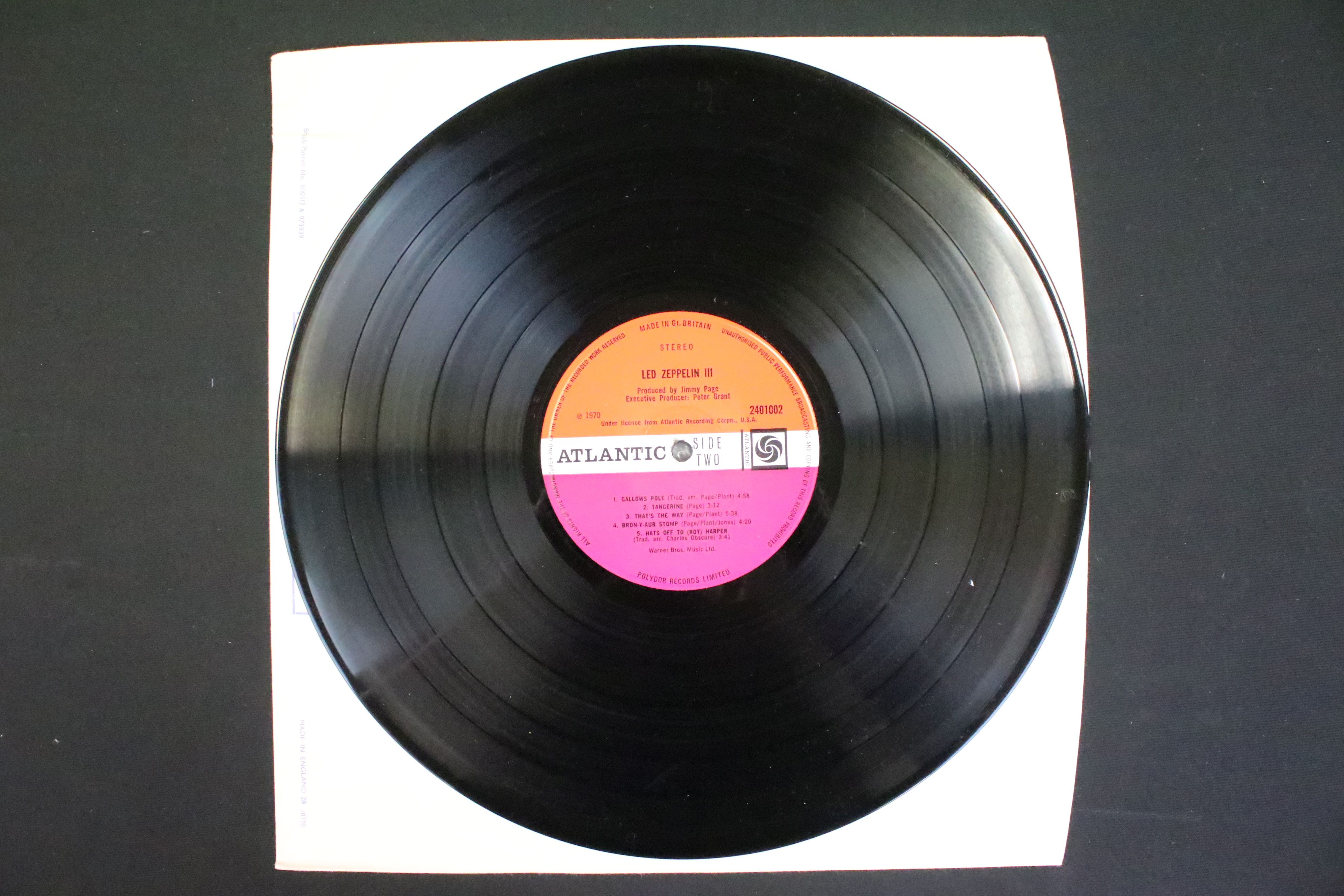 Vinyl - Led Zeppelin III original plum Atlantic labels, A5/B5 matrices, Peter Grant credit, fully - Image 6 of 7