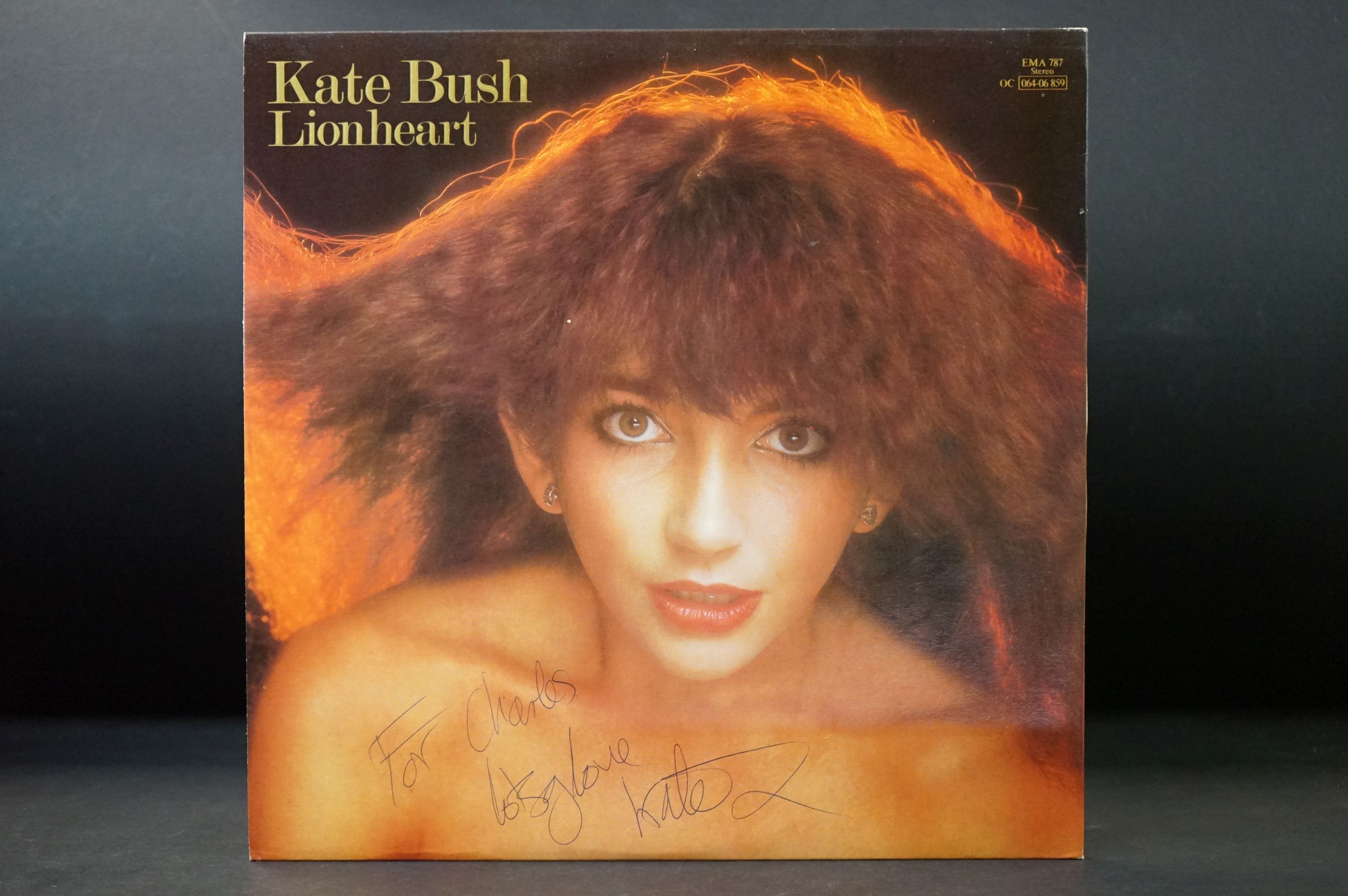 Vinyl & Autograph - Kate Bush Lionheart LP signed to rear 'For Charles lots of love Kate x'