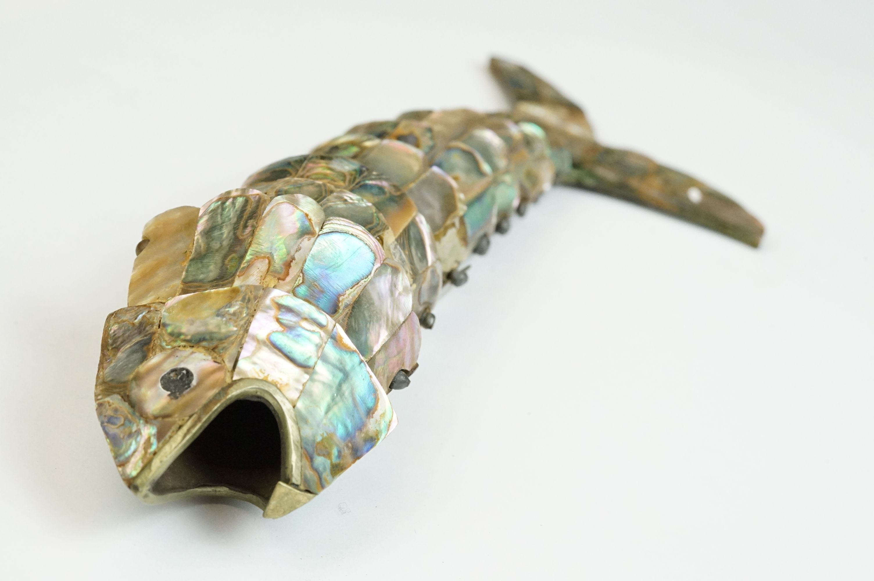 A Large Abalone Articulated Fish Bottle Opener, approx 19cm in length. - Image 5 of 6