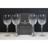 Four Waterford Crystal ' Nocturne Collection ' Moonlight wine glasses to include a boxed pair with