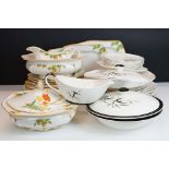 David Morgan ' Maytime ' pattern Art Deco dinner ware to include 2 tureens (1 lacking cover), 2