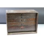 A vintage Neslein wooden engineers tool box complete with contents to include tools and sewing