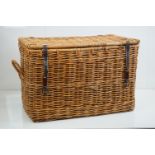 Large Wicker Laundry Basket with two carrying handles, 96cm wide x 58cm deep x 57cm high