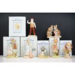 Seven Royal Albert ' The World of Beatrix Potter ' figures to include 6 x boxed examples (Peter