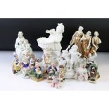 15 porcelain figures & figure groups, mainly late 19th / early 20th century classical examples,