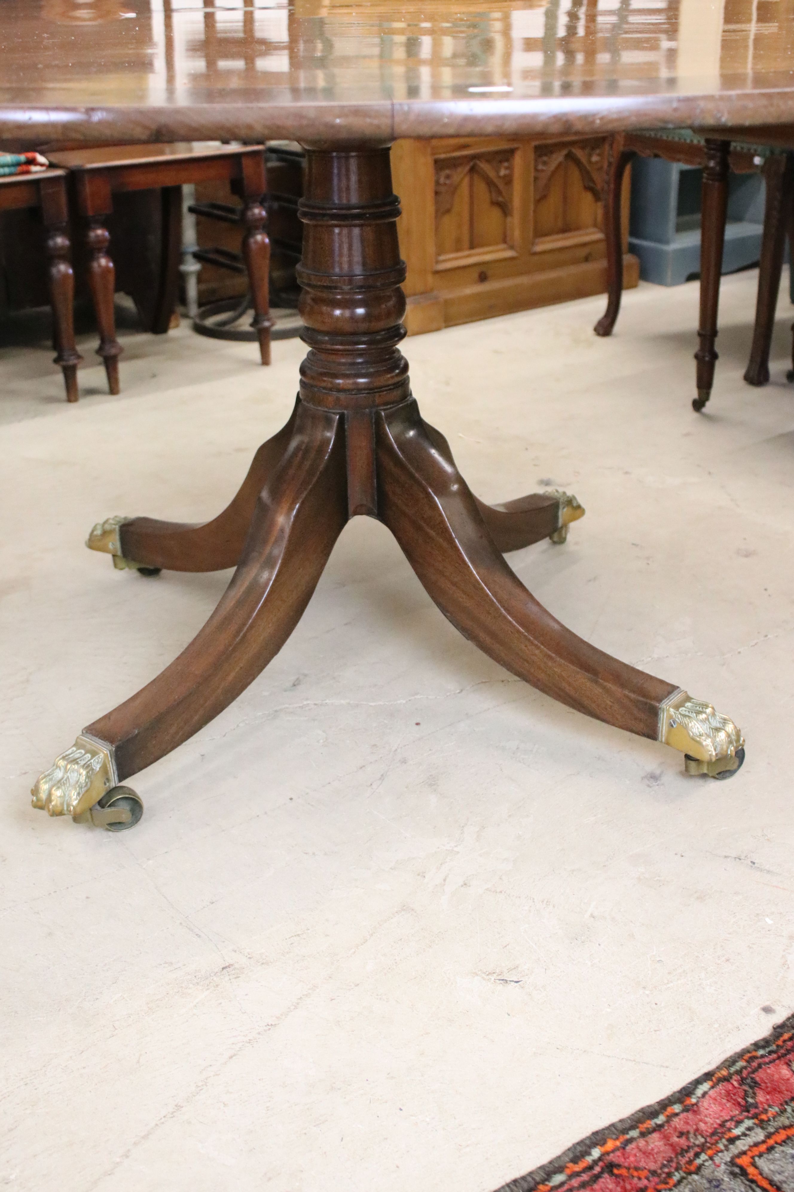 19th century style Mahogany Inlaid Circular Tilt Top Breakfast Table raised on a turned pedestal - Image 4 of 7