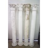 Four Theatre Prop / Shop Fitting Composite Corinthian Columns, 199cm high