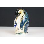 Royal Crown Derby paperweight in the form of a penguin with gold stopper, 12.5cm high