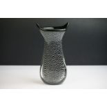 Archimede Seguso Murano black and white vase, of flared form, 25cm high