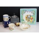 Group of mixed glass & ceramics to include a boxed Wedgwood Peter Rabbit Millennium Collection