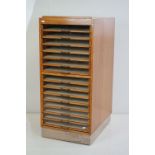 Mid century Oak Dentist’s or Collector’s Cabinet, the fifteen drawers with glass fronts, 39cm wide x