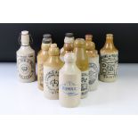 Large collection of around 110 stoneware bottles, mainly ginger beer examples, featuring Carter's