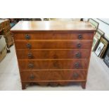 Early 19th century Mahogany Secretaire Chest of Drawers, the secretaire drawer pulling out to a drop