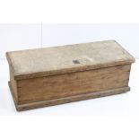 19th century Pale Wooden Blanket Box, 89cm long x 32cm high