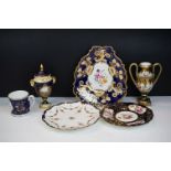 Group of 19th century onwards hand decorated ceramics, 6 pieces, to include a 19th century floral