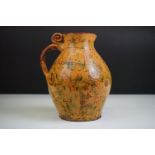 Early 19th Century Slipware Pottery Jug with incised sgraffito decoration, 'ISH 1814, Fill me full