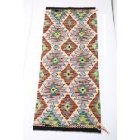 Woolen Hand Knotted Chobi Kilim Runner Rug, 150cm x 60cm