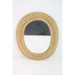Wicker Framed Oval Mirror, 56cm long