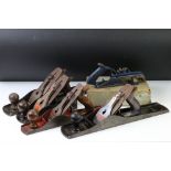 Six vintage metal wood planes, to include Stanley & others