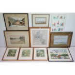 Collection of watercolours & prints