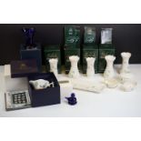 Collection of Belleek Clover pattern ceramics, 9 pieces, to include 4 x boxed ceramics (2 x Woodland