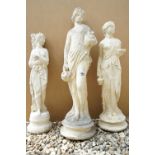 Three Garden Composite Classical Statues, 79cm high