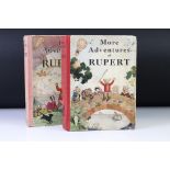 Rupert The Bear - Two Rupert Annuals, 1937 More Adventures of Rupert, ink ownership signature & 1939